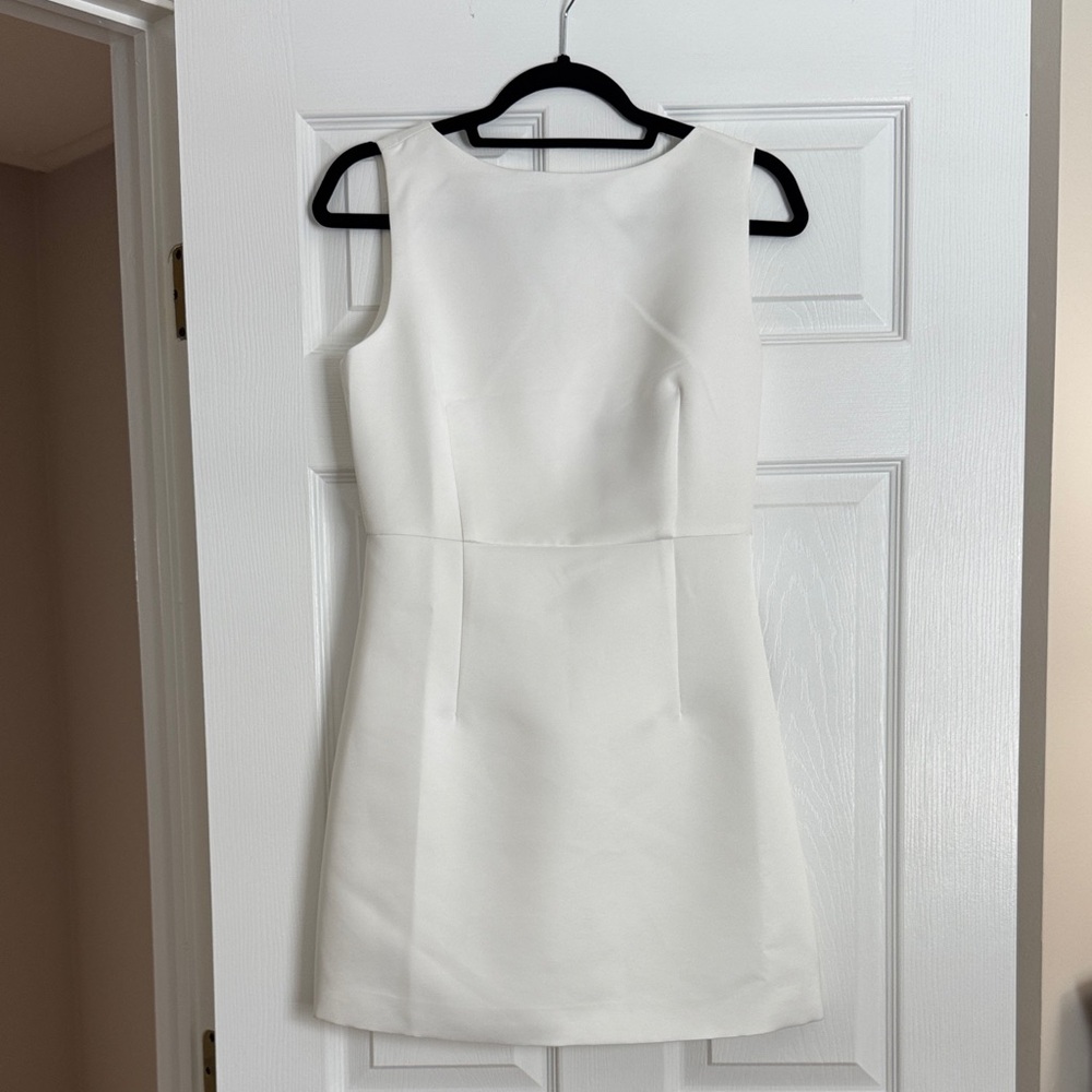 Classic Sleeveless White Mini Dress